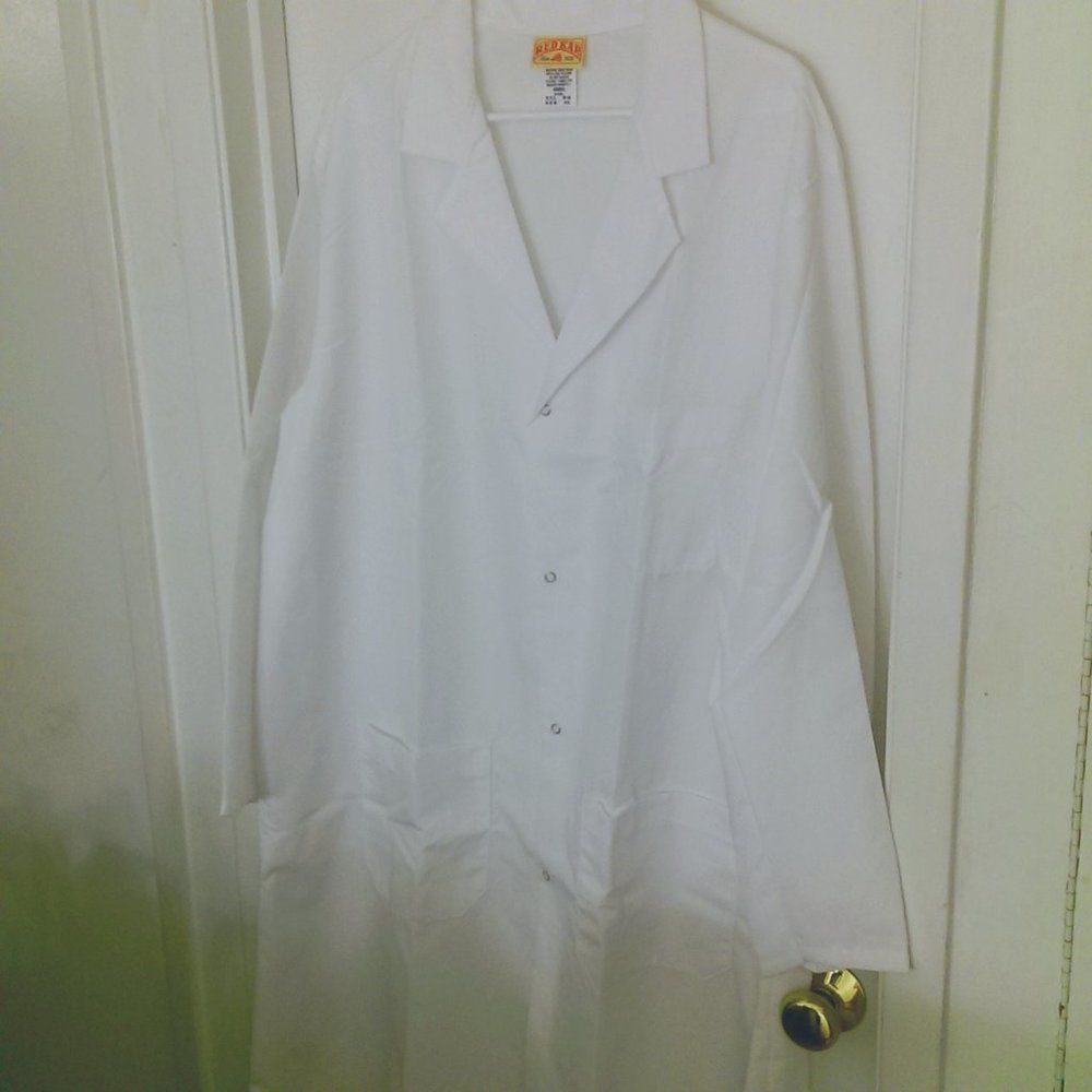 RED KAP WHITE UNISEX DISPENSARY MEDICAL CHEMISTRY RESEARCH LAB COAT NEW NWOT